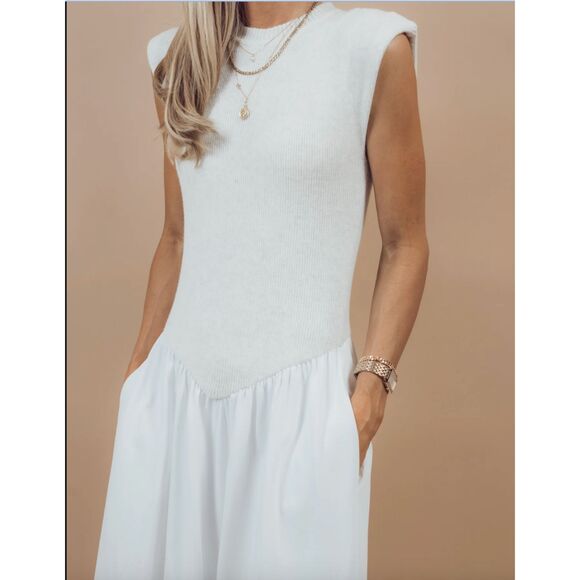 Shop Stevie Cottagecore Two Tone Midi Dress Size Medium - Picture 3 of 10